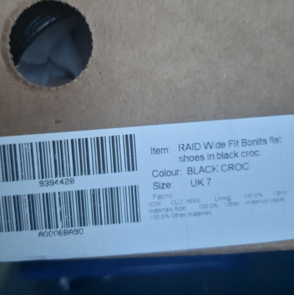 RAID Wide Fit Bonita flat shoes in black c… - Picture 10 of 12